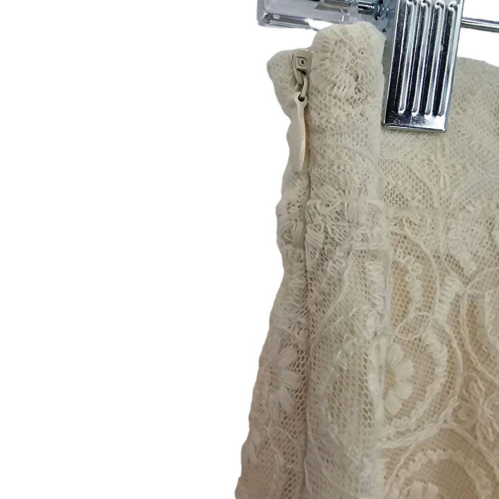 Francesca's Alya Womans size M Ivory Lace Overlay Lined Boho Mini Skirt NEW - Picture 4 of 8